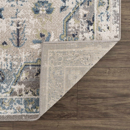 Cabacungan gray and blue washable area rug by Boutique Rugs on Tampa Home & Garden Store