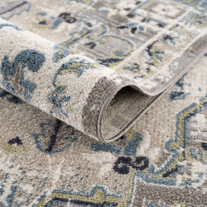 Cabacungan gray and blue washable area rug by Boutique Rugs, plush pile with subtle pattern on Tampa Home & Garden Store