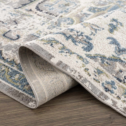 Cabacungan Gray & Blue Washable Area Rug from Boutique Rugs with gray blue abstract motif on Tampa Home & Garden Store