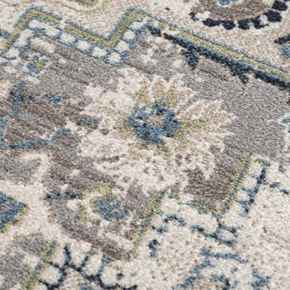Cabacungan Gray & Blue washable area rug with gray pile and blue accents, Boutique Rugs on Tampa Home & Garden Store