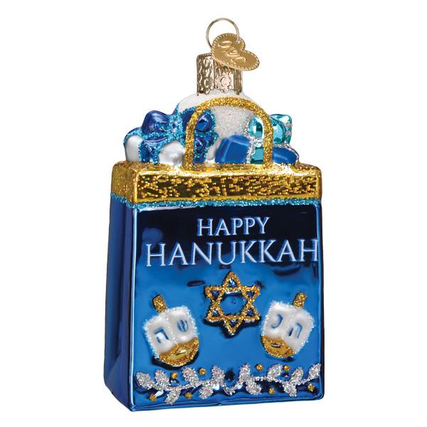 Adorno de cristal de feliz Hanukkah
