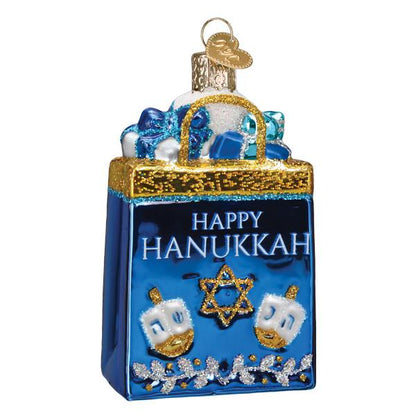 Adorno de cristal de feliz Hanukkah