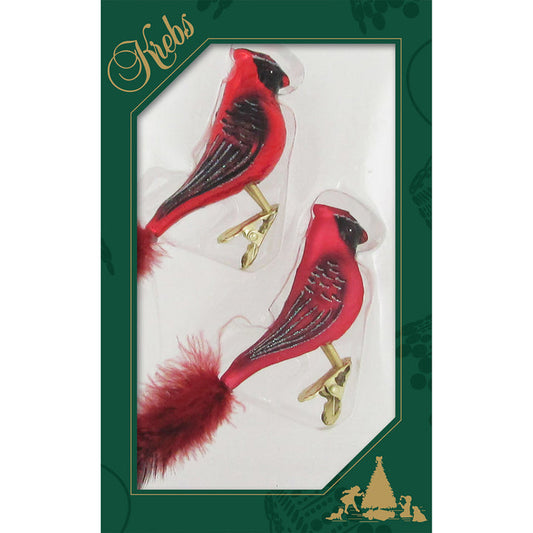Glass Red 6" Clip-On Cardinals - 2 Pack - Tampa Home & Garden Store