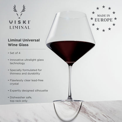 Liminal Crystal Burgundy Wine Glasses Set Of 4