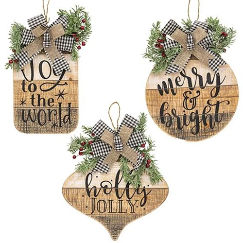 Slat Wood Christmas Wall Hanging - - Tampa Home & Garden Store