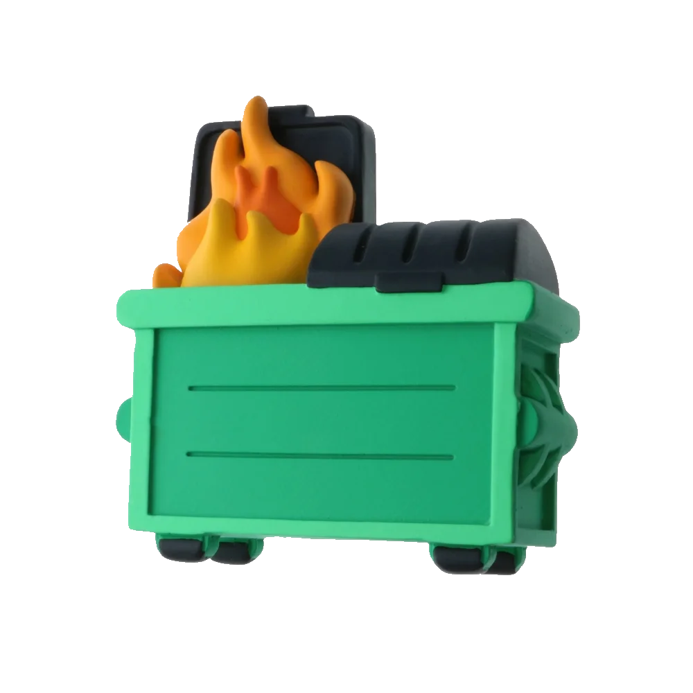 Adorno de incendio de contenedor de basura