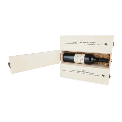 Wooden Wine Box for Newlyweds and Anniversaries