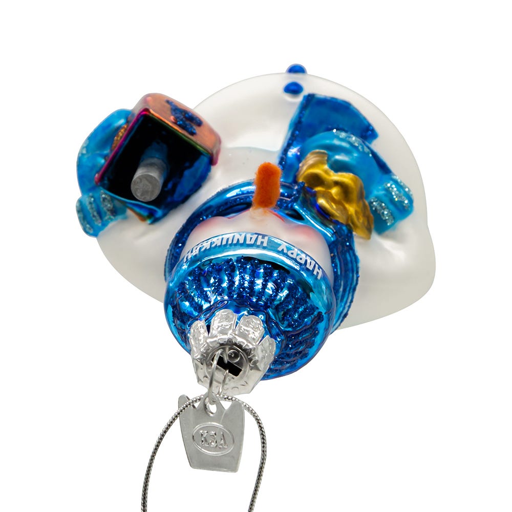 Ornement bonhomme de neige en verre Noble Gems pour Hanoukka