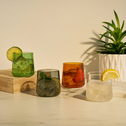 Aurora Multicolor Cocktail Glassware Set of 4