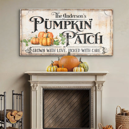 Personalized Pumpkin Patch Sign III canvas by Tailored Canvases on Tampa Home & Garden Store