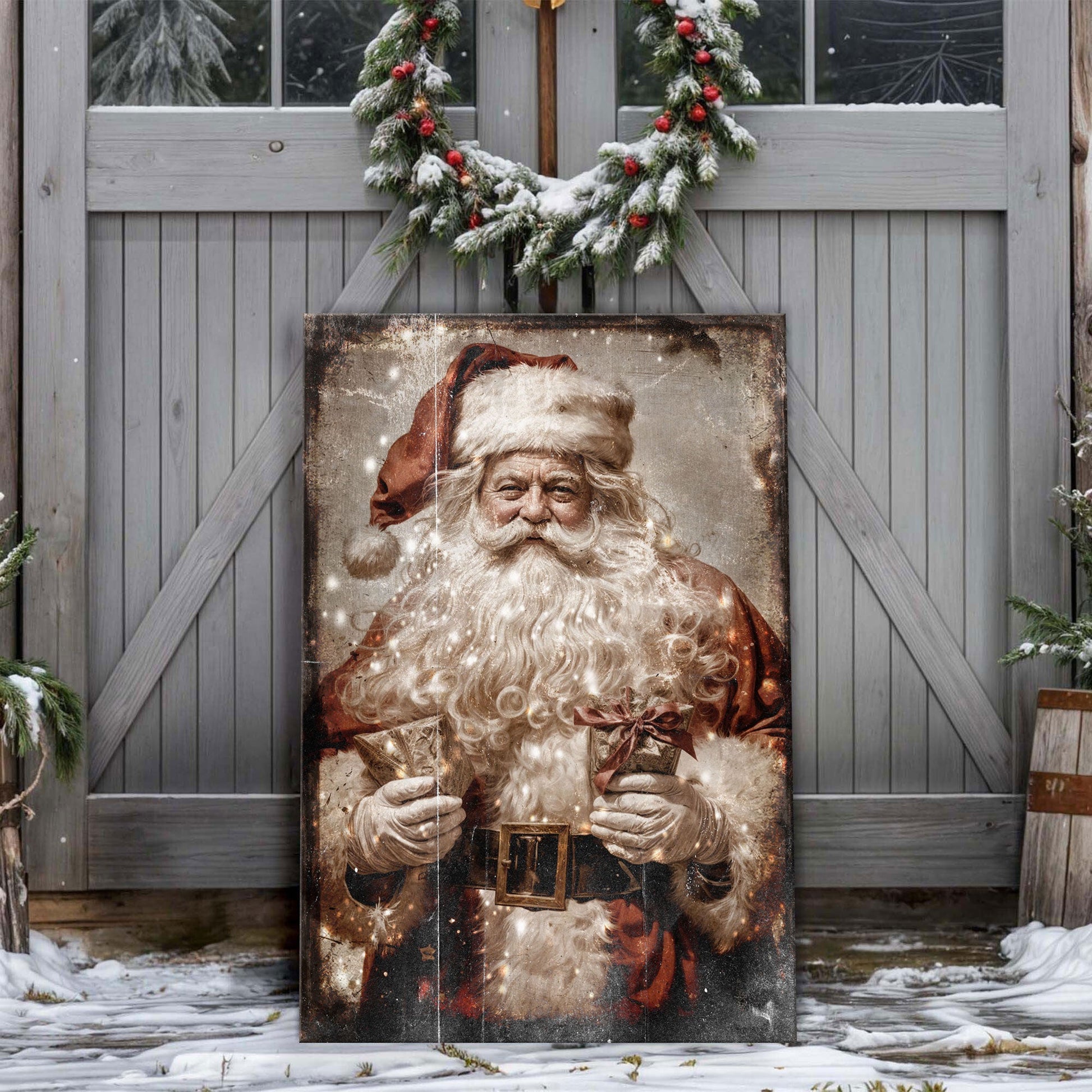 Vintage Christmas Santa Wall Art IV canvas by Tailored Canvases, crafting canvas on Tampa Home & Garden Store