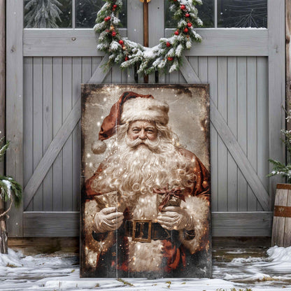 Vintage Christmas Santa Wall Art IV canvas by Tailored Canvases, crafting canvas on Tampa Home & Garden Store
