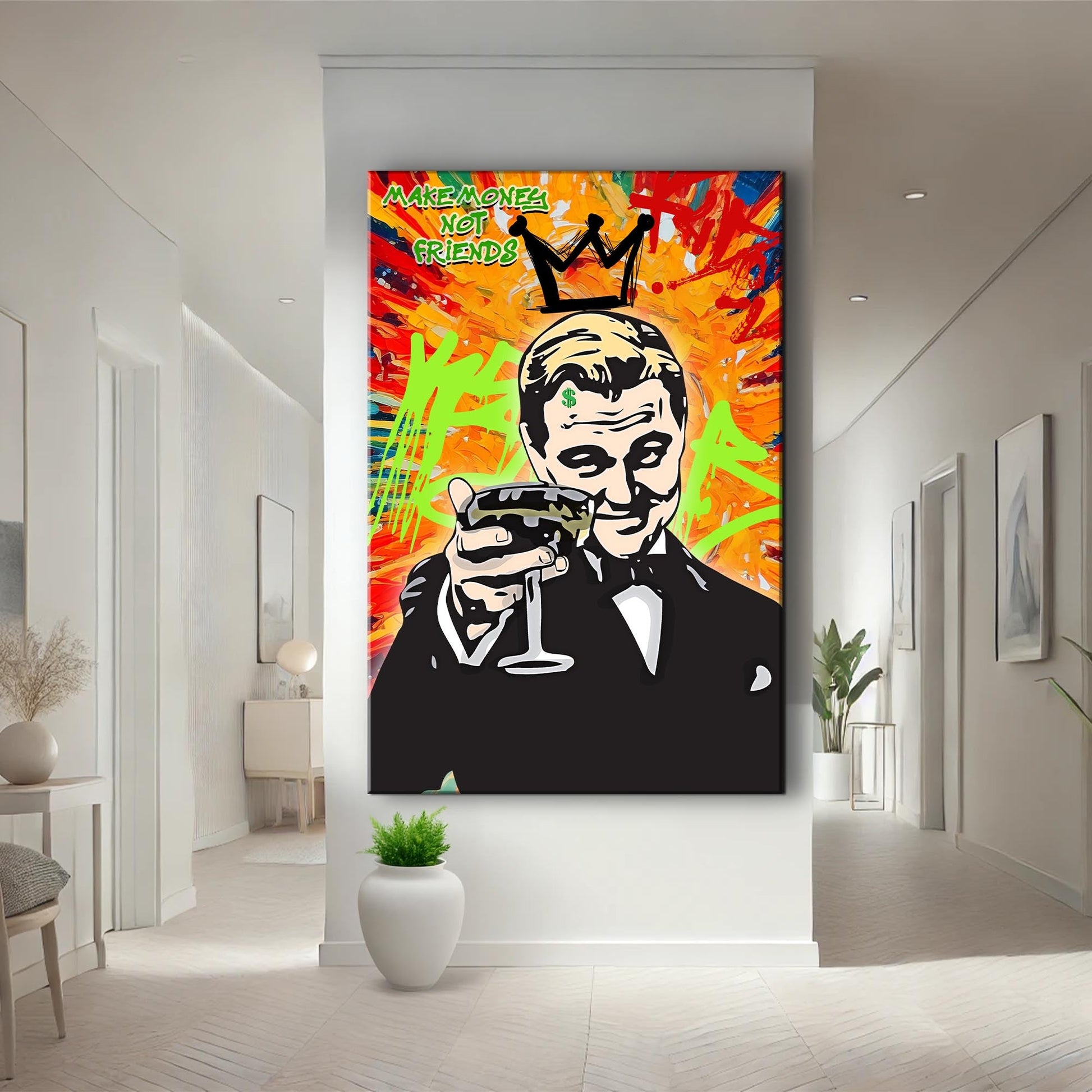 Mindset - Cool Wall Art canvas by Tailored Canvases, bold graffiti portrait with crown on Tampa Home & Garden Store