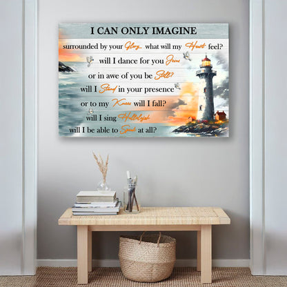 I Can Only Imagine Faith Sign III canvas by Tailored Canvases with lighthouse scene on Tampa Home & Garden Store