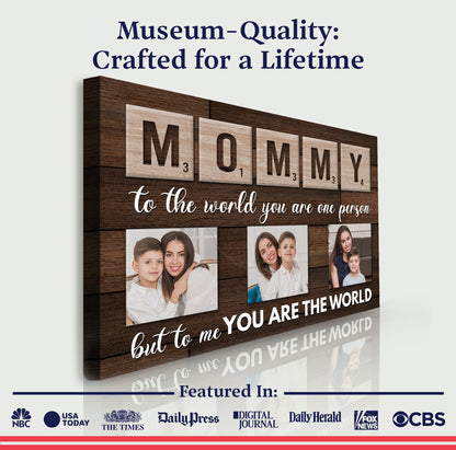 Tailored Canvases Mother's Day canvas sign with woodgrain frame and photo grid crafting canvas on Tampa Home & Garden Store