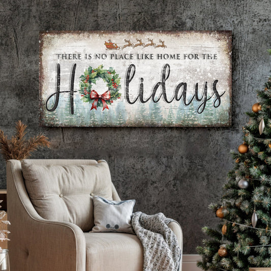 Canvas Tailored Canvases Christmas Sign IV There’s No Place Like Home For Holidays on Tampa Home & Garden Store