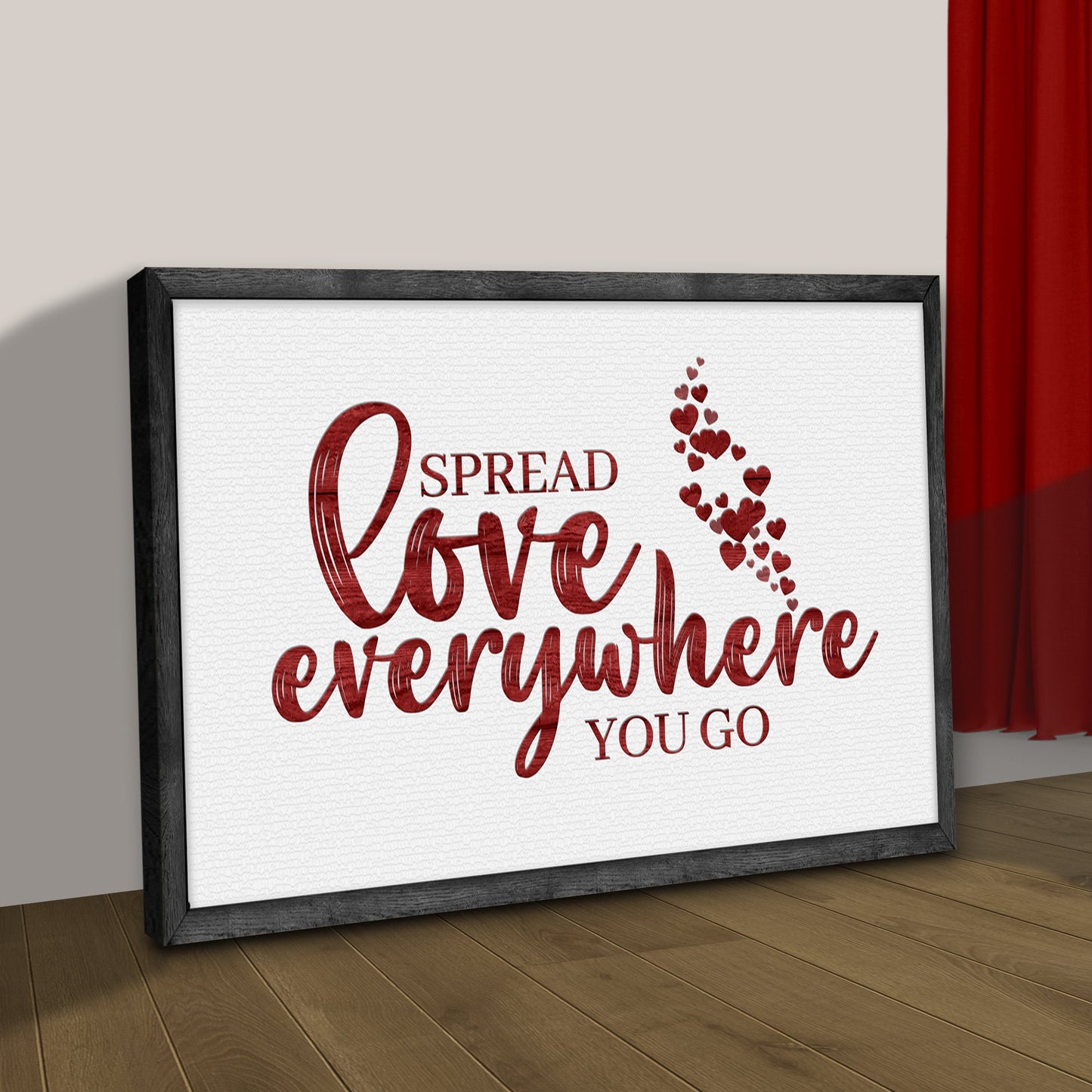 Valentines Day Sign IV canvas crafting sign with red cursive Love and heart cluster on Tampa Home & Garden Store