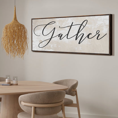 Gather Sign XII crafting canvas wall art in white with black script Tailored Canvases on Tampa Home & Garden Store