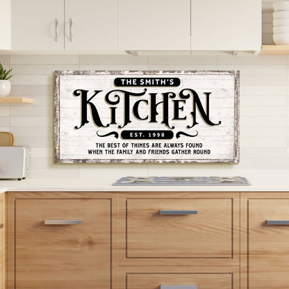 Kitchen Sign VII canvas by Tailored Canvases, rustic distressed white wood crafting canvas on Tampa Home & Garden Store