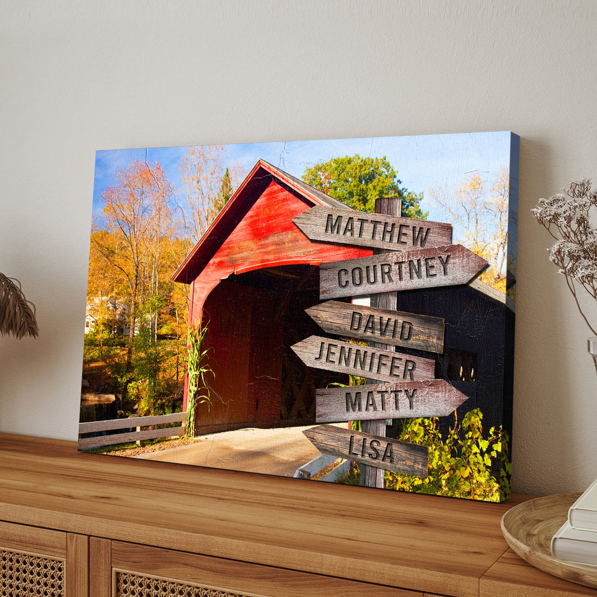 Cabin Woods Family Names Sign canvas by Tailored Canvases crafting canvas decor on Tampa Home & Garden Store