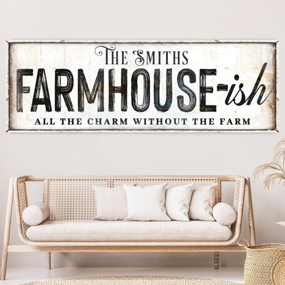 Farmhouse-Ish Sign V canvas crafting sign with distressed white plank texture on Tampa Home & Garden Store