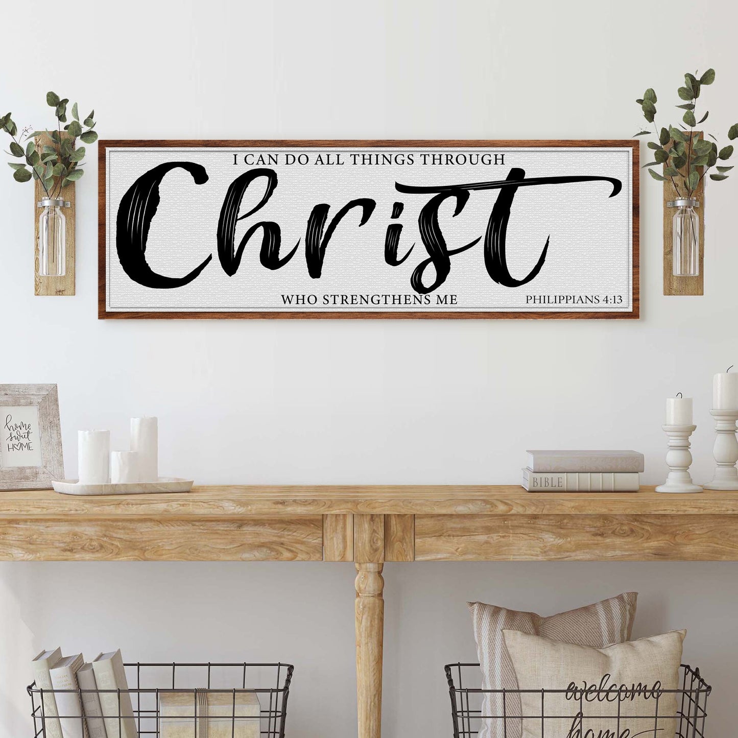 Canvas sign Tailored Canvases with I Can Do All Things Through Christ Who Strengthens Me on Tampa Home & Garden Store