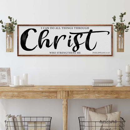 Canvas sign Tailored Canvases with I Can Do All Things Through Christ Who Strengthens Me on Tampa Home & Garden Store