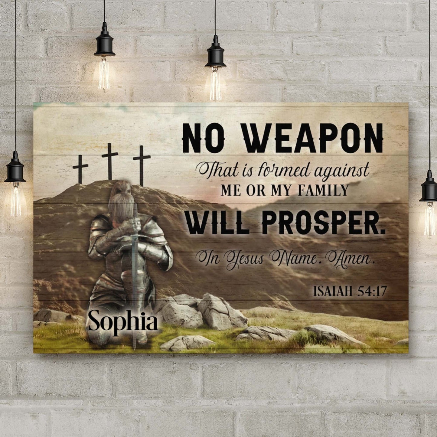 Canvas No Weapon That Is Formed Against You Prosper Isaiah 54:17 Tailored Canvases crafting on Tampa Home & Garden Store