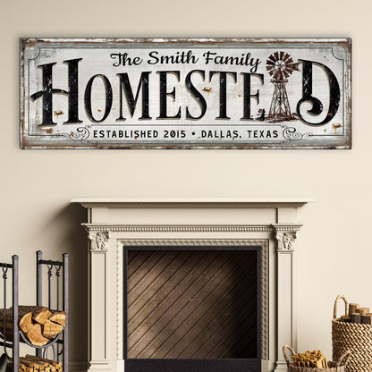 Vintage Rust Homestead Sign canvas featuring The Smith Family Homestead by Tailored Canvases on Tampa Home & Garden Store