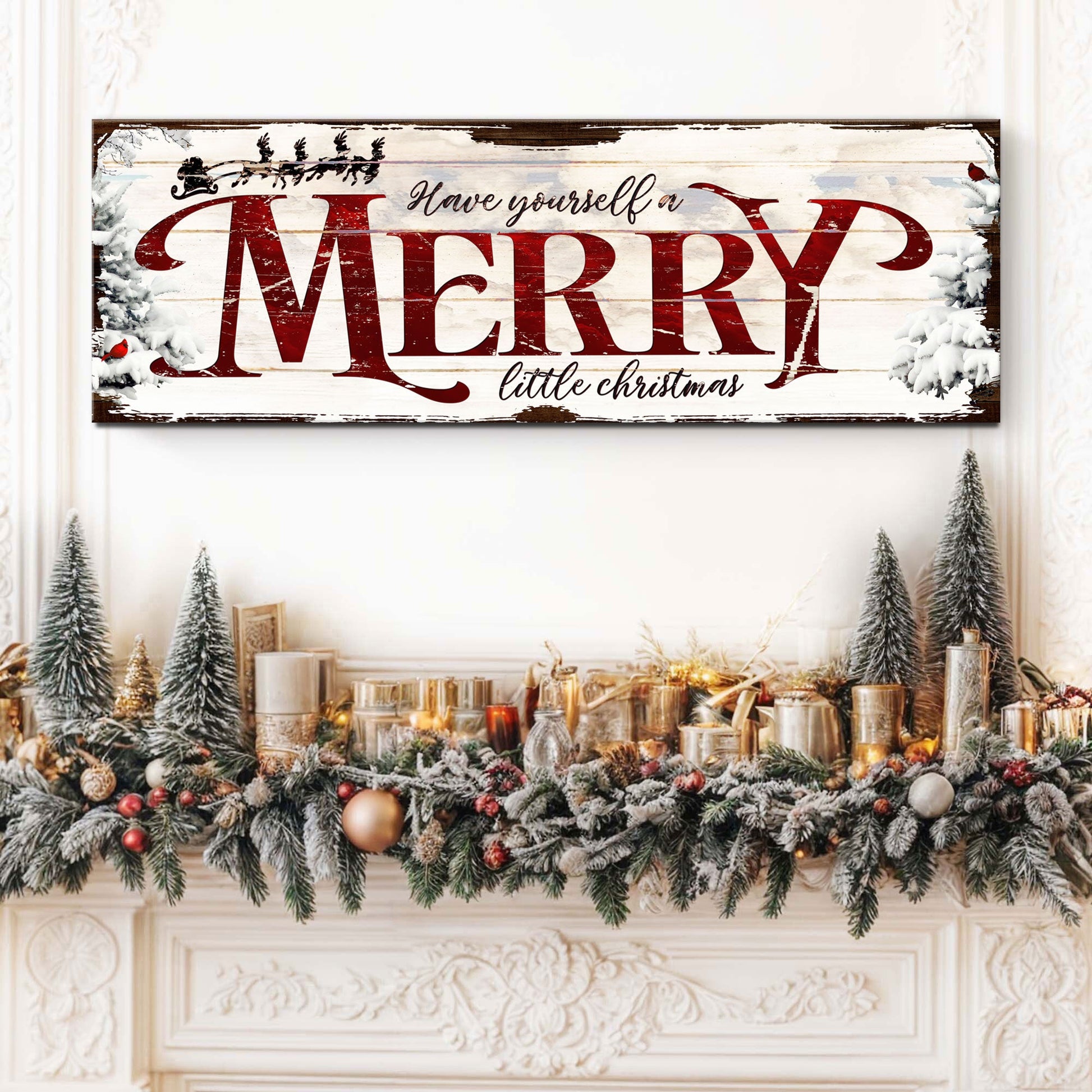 Have Yourself a Merry Little Christmas Sign VIII canvas red text by Tailored Canvases on Tampa Home & Garden Store