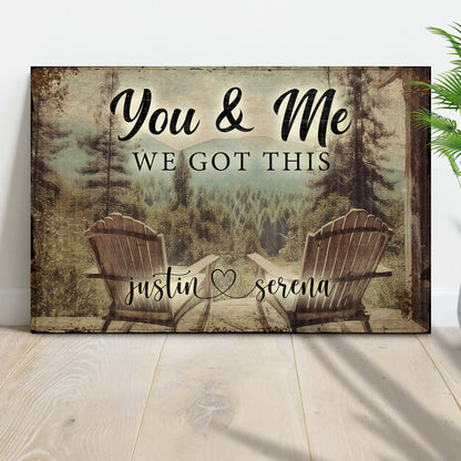 Cabin forest themed canvas sign with You & Me WE GOT THIS and Justin & Serena Tailored Canvases on Tampa Home & Garden Store