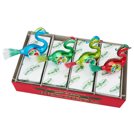 Holiday Splendor Reflector Glass Bird Ornaments - 4 Pack - Tampa Home & Garden Store