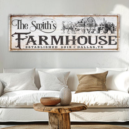 Vintage Rust Farmhouse Sign II canvas by Tailored Canvases with The Smith's FARMHOUSE artwork on Tampa Home & Garden Store