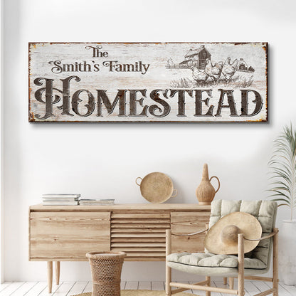 Family Homestead Sign II canvas by Tailored Canvases; rustic farmhouse wall art on Tampa Home & Garden Store