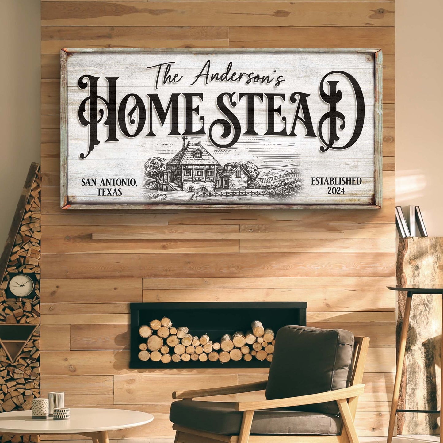 Tailored Canvases Homestead Sign X canvas decor with framed panel and HOME STEAD lettering on Tampa Home & Garden Store