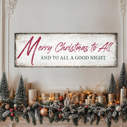 Merry Christmas To All And Good Night Sign III canvas by Tailored Canvases, rustic look on Tampa Home & Garden Store