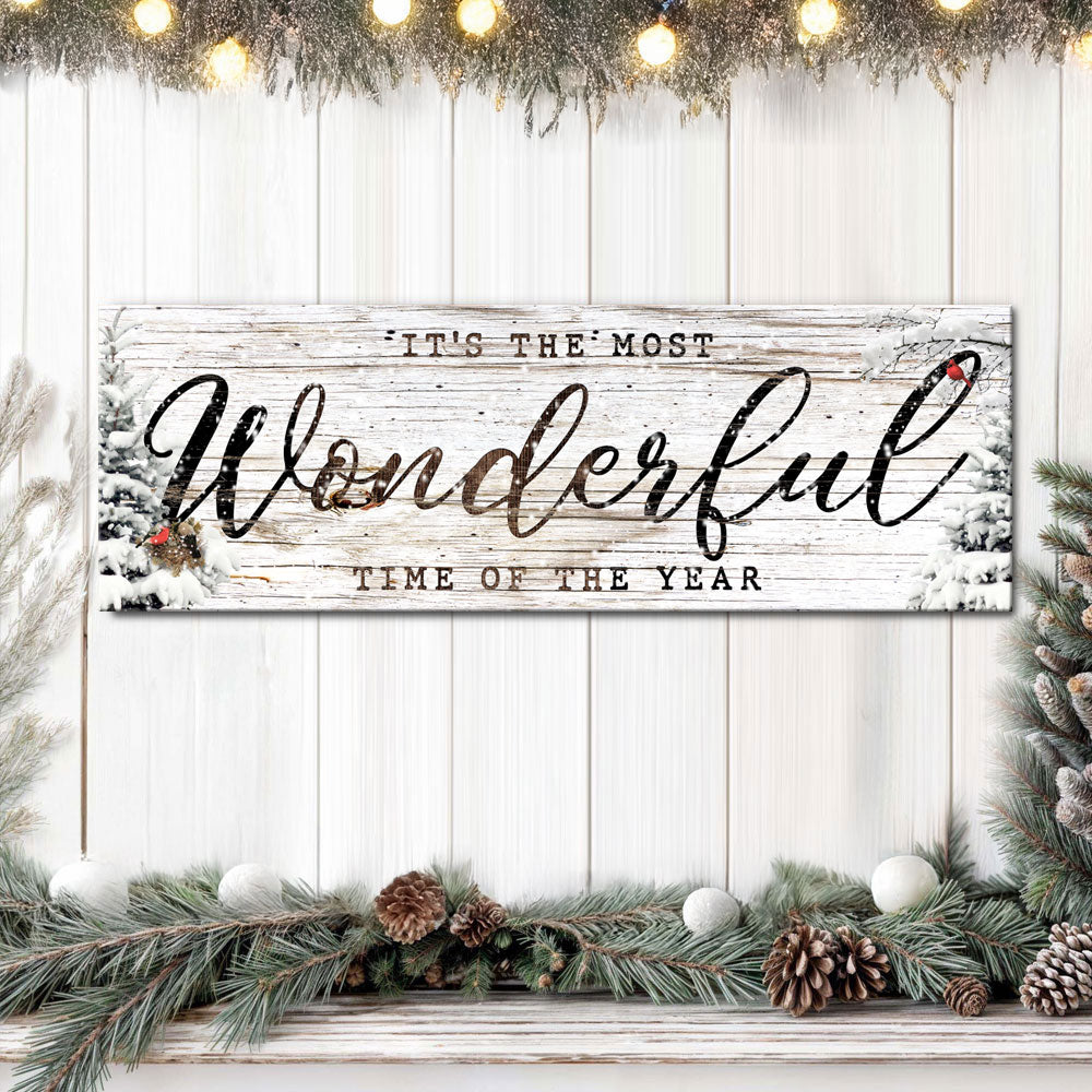 Crafting canvas sign Tailored Canvases with rustic whitewash and pine decor and Christmas text on Tampa Home & Garden Store