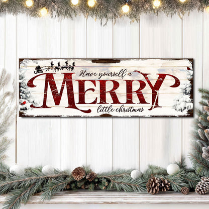 Have Yourself a MERRY little Christmas canvas sign with wood backdrop by Tailored Canvases on Tampa Home & Garden Store