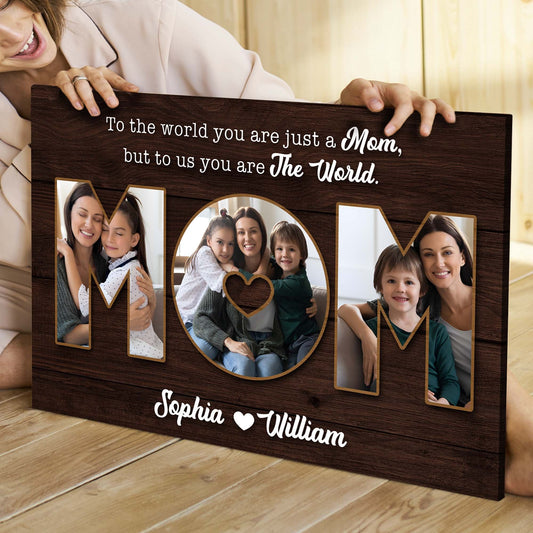 Canvas Tailored Canvases Mother's Day To Us You Are The World II photo collage on wood on Tampa Home & Garden Store