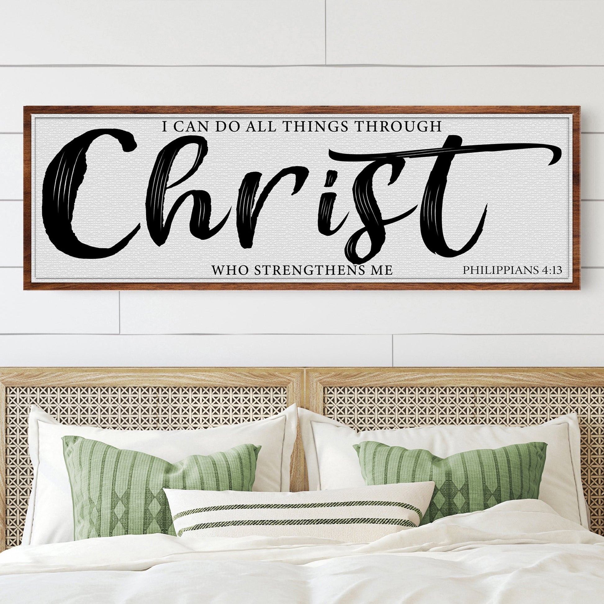 Tailored Canvases canvas faith sign I Can Do All Things Through Christ, framed wood on Tampa Home & Garden Store