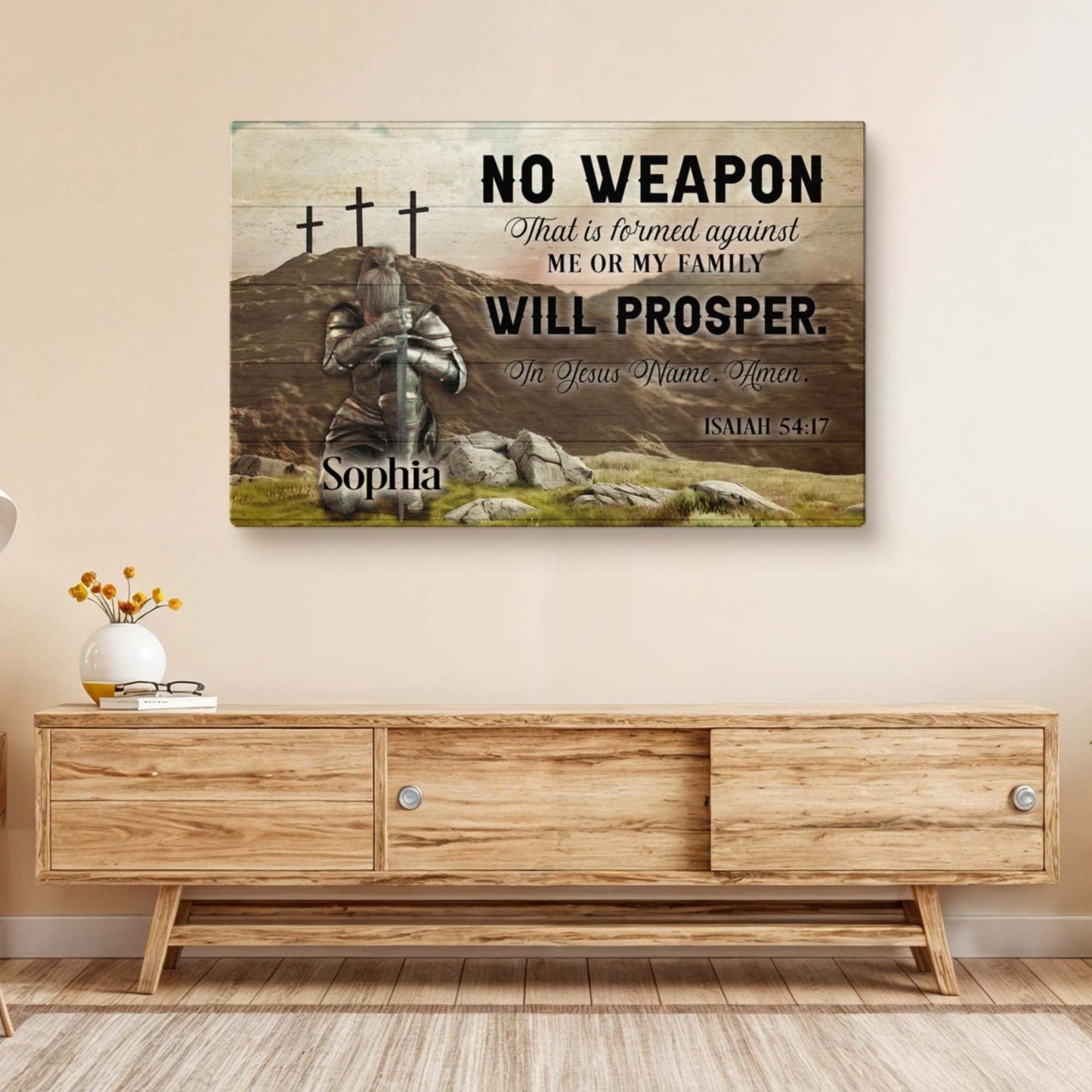 Canvas No Weapon That Is Formed Against You Will Prosper Faith Sign II Tailored Canvases on Tampa Home & Garden Store