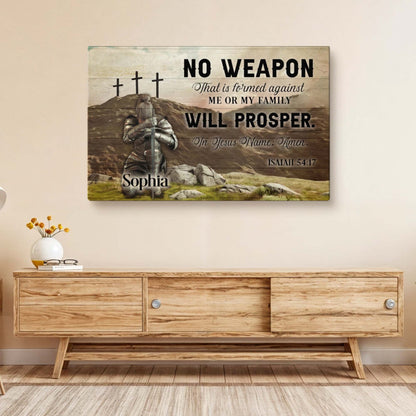 Canvas No Weapon That Is Formed Against You Will Prosper Faith Sign II Tailored Canvases on Tampa Home & Garden Store