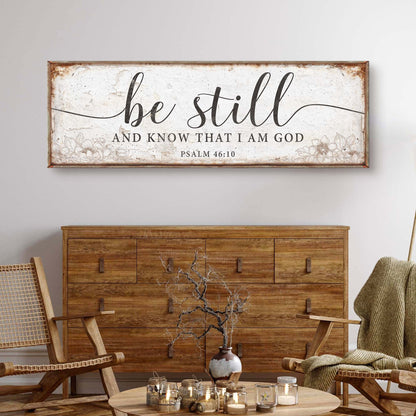 Canvas faith sign by Tailored Canvases Psalm 46:10 Be Still And Know That I Am God on Tampa Home & Garden Store