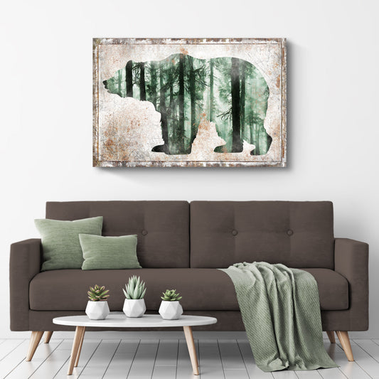 Canvas wall art Animals Bear Birch Tailored Canvases with forest bear silhouette on Tampa Home & Garden Store
