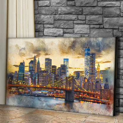 New York City Night View Canvas Wall Art by Tailored Canvases, skyline at sunset on Tampa Home & Garden Store