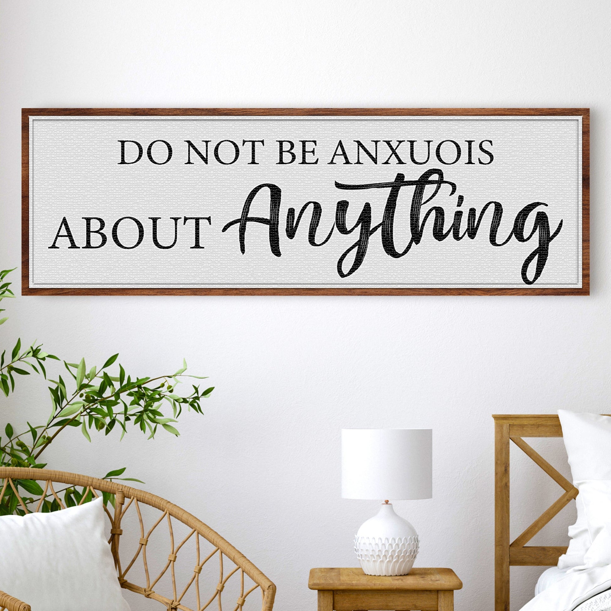 Do Not Be Anxious About Anything Faith Sign III Canvas with wood frame on Tampa Home & Garden Store