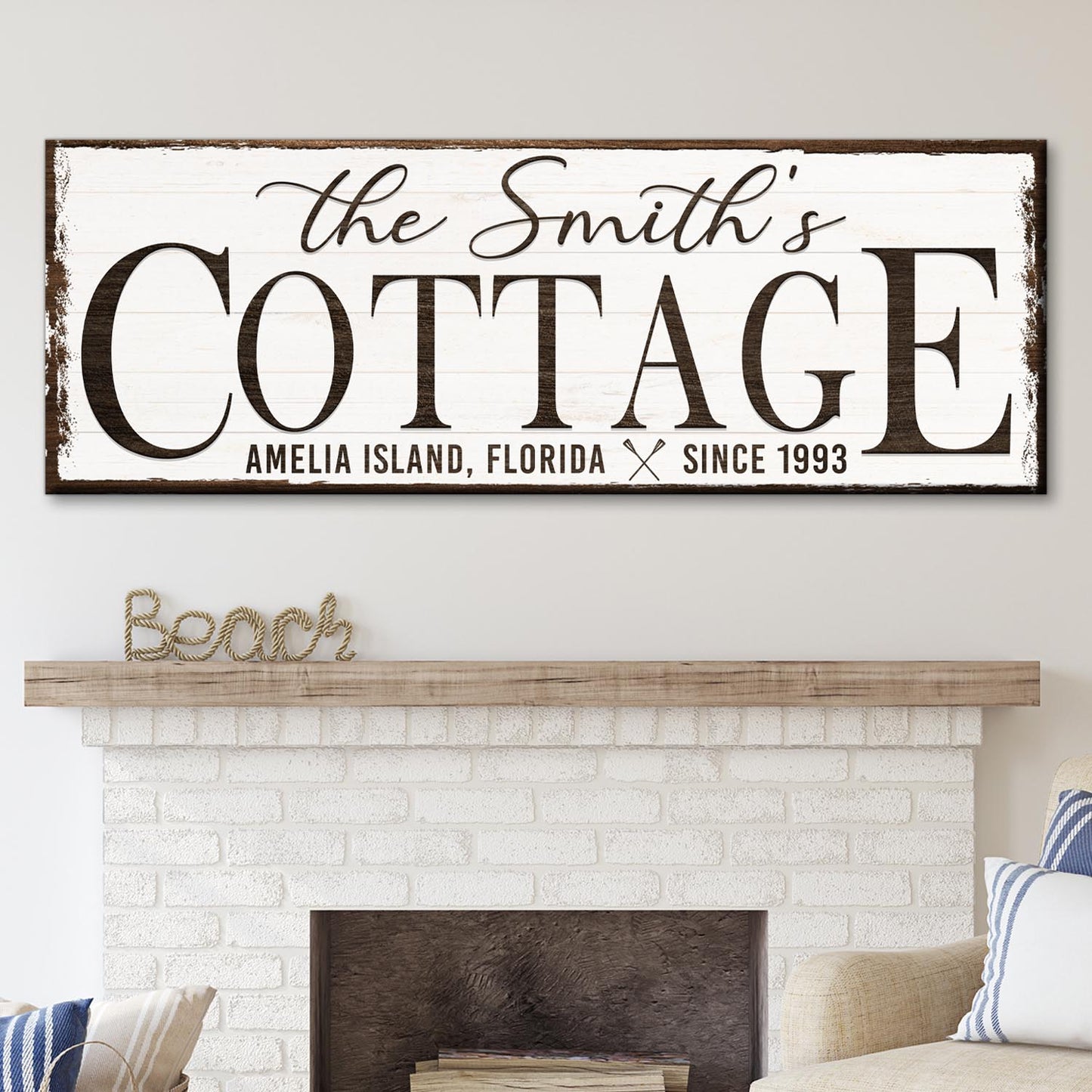 Cottage Beach House Sign II canvas crafting sign by Tailored Canvases on Tampa Home & Garden Store