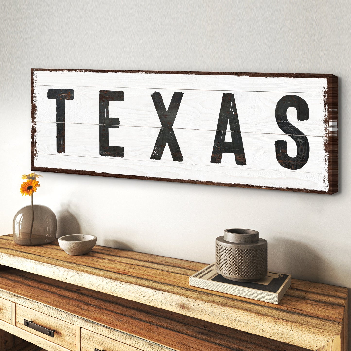Texas Home Sign II canvas with black lettering Tailored Canvases on Tampa Home & Garden Store