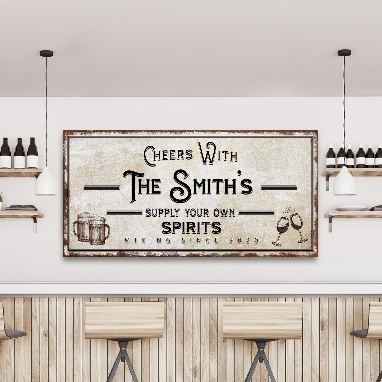 Supply Your Own Spirits Bar Sign canvas Tailored Canvases, crafting canvas with vintage sign art on Tampa Home & Garden Store