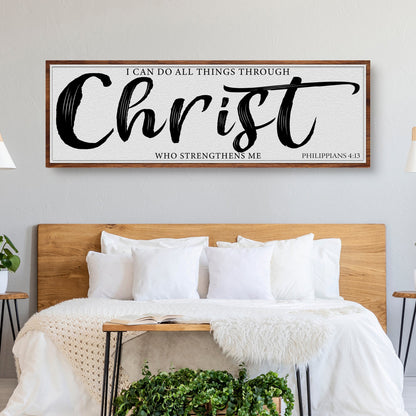 Canvas faith sign Tailored Canvases with Christ text in wood frame on Tampa Home & Garden Store